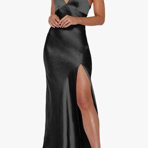 Women's Black Satin Dress